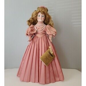 Seymour Mann Connoisseur Vintage Bethany Porcelain Doll on Stand 19 IN